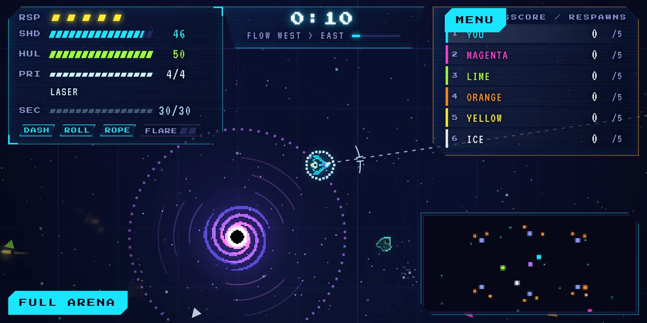 Ships fighting around a black hole