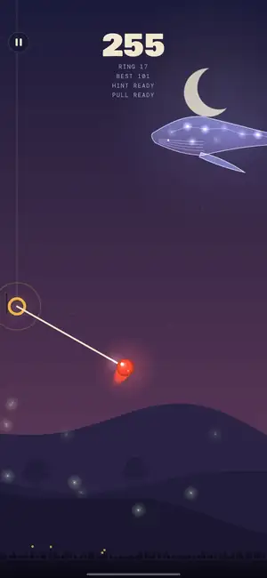 A whale under the night sky
